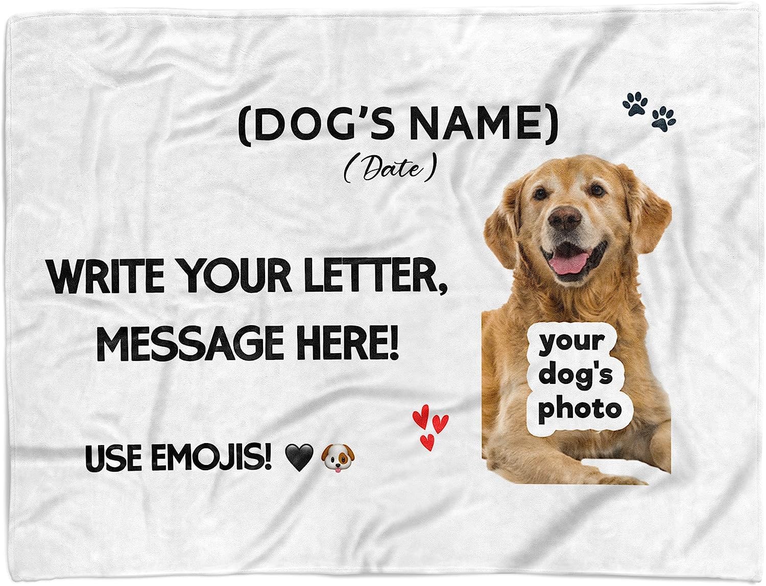 Couverture personnalisée avec photo de chien pour les amoureux des animaux de compagnie – Couverture en polaire personnalisée pour chien, maman, papa avec image personnalisée – Couverture
