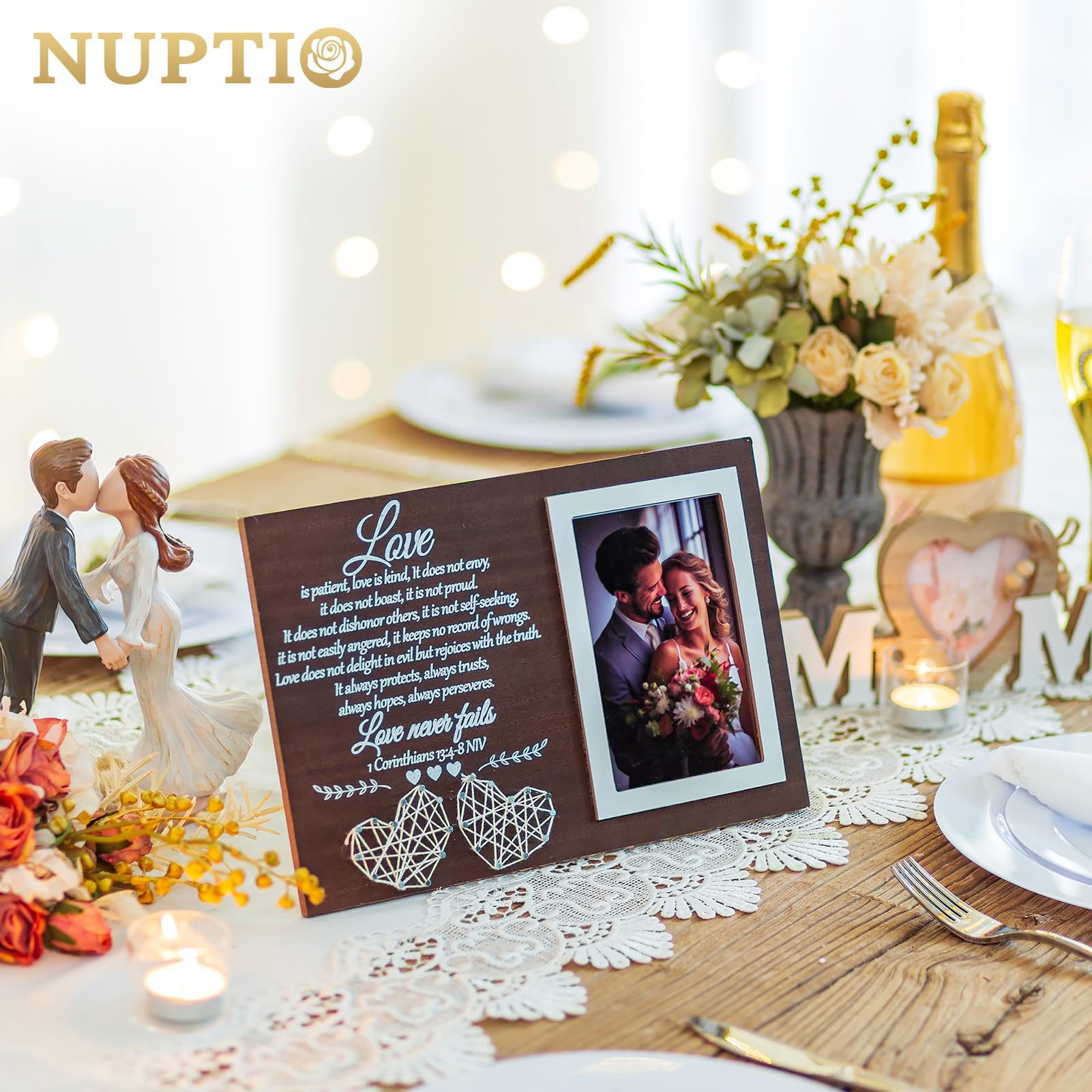 NUPTIO Cadeau Photo Cadre Mariage: 4x6 Mariée à sa Mere Idee Bois Maman Photos Cadres Gravure Gifts Mom Chassis Encadrement Marron NUPTIO Cadeau Photo Cadre Mariage: 4x6 Mariée à sa Mere Idee Bois Maman Photos Cadres Gravure Gifts Mom Chassis Encadrement Marron