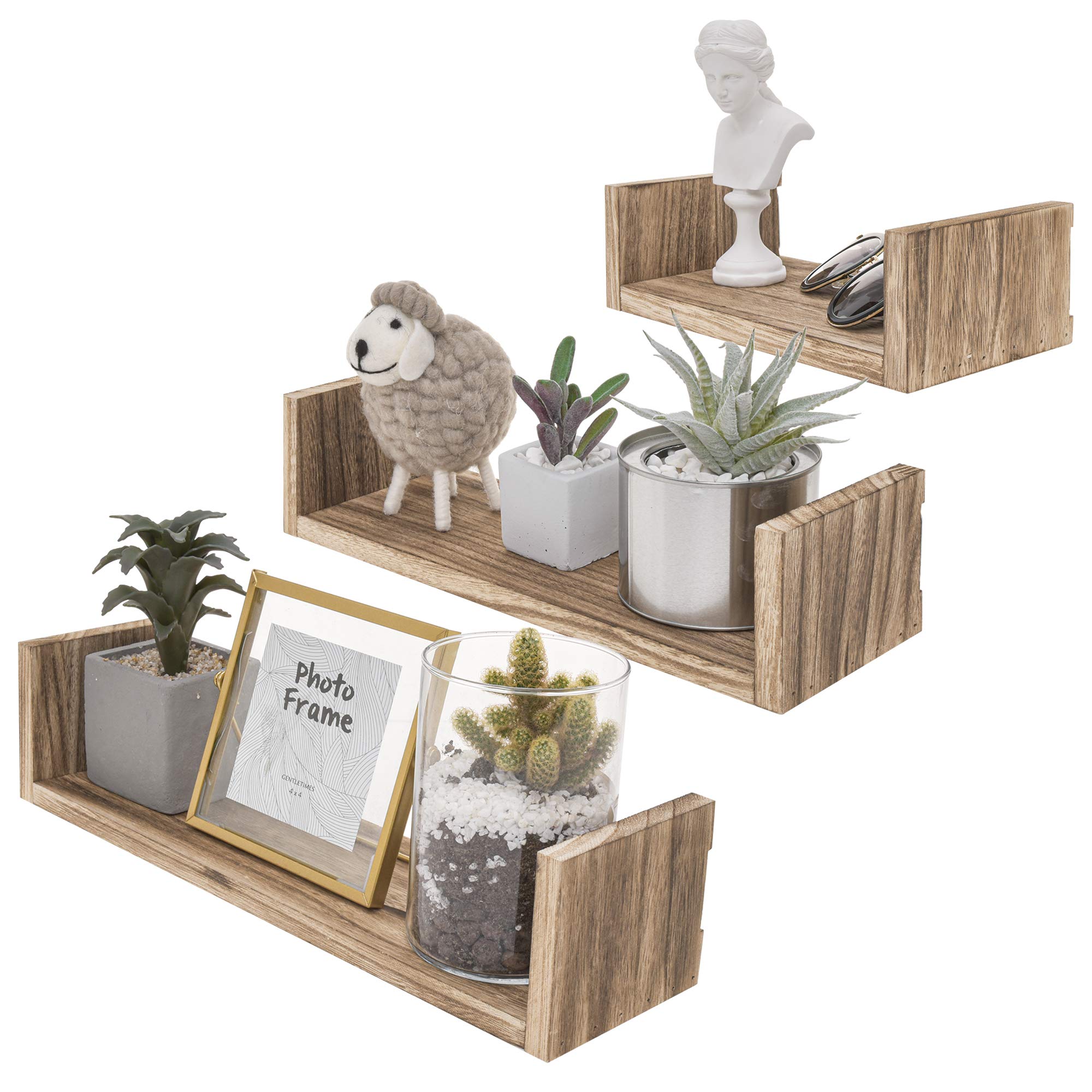 Buy StorageWorks Floating Shelf Set, Rustic Wood Wall Storage Shelves