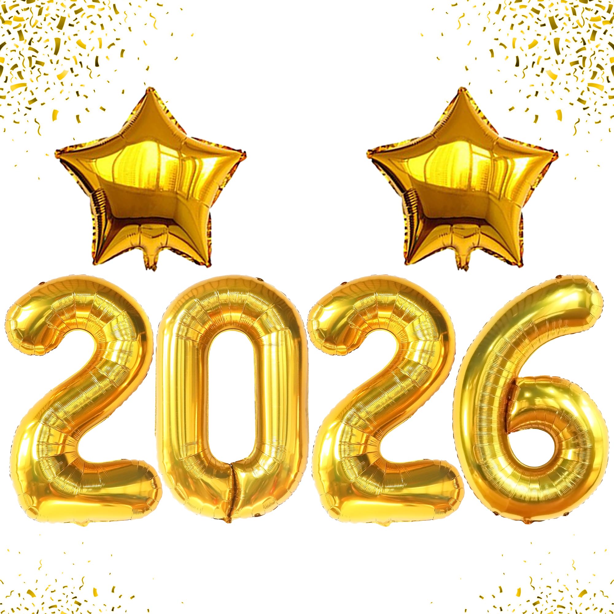 KatchOn, Huge Foil Gold 2025 Balloons - 40 Inch | 2025 Graduation Balloons for Graduation Decorations 2025 | Class of 2025 Balloons | 2025 Gold Balloons | Star Balloons | 2025 Graduation Decorations