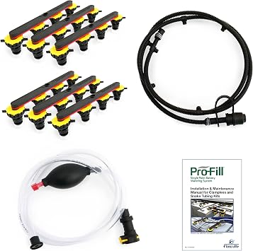 Flow-Rite Battery Watering Kit, Modern Plastic Manual Adjustable Kit, 4 Pieces, BG-C48V-21-WS