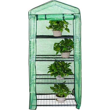 Amazon.com : Sfcddtlg 4 Tier Greenhouse Replacement Cover with Roll-Up ...