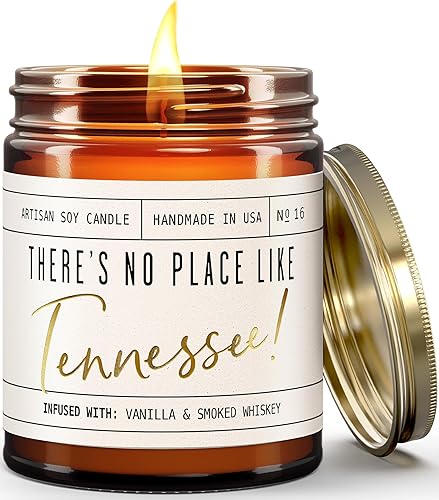 Vista 213 de Regalos de Nueva York, decoración de Nueva York para el hogar – 'There No Place Like New York Candle, con manzana jugosa, canela y calabaza I New