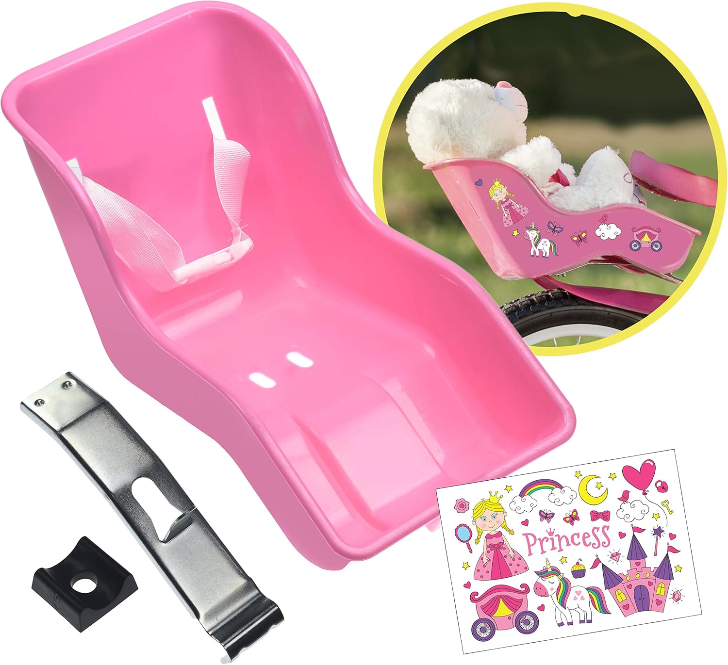 STICKY LIL FINGERS Doll Bike Seat Doll Carrier Durable