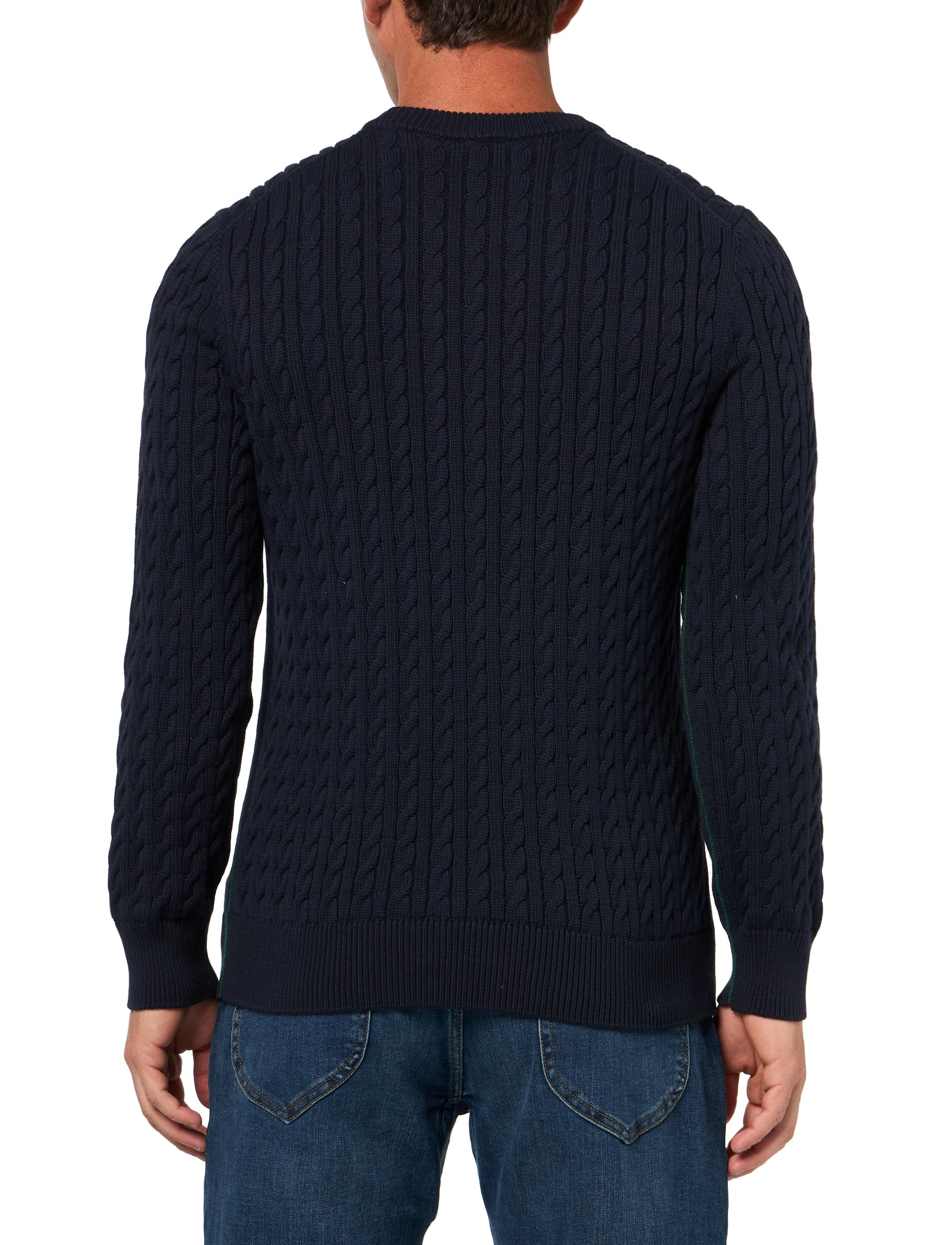 Lacoste French Fashion Sport Regular Fit Crew Neck Long Sleeve Cable Stitch Sweater Maglione Uomo