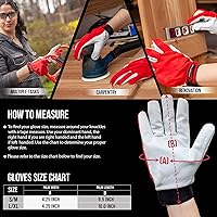 Vista 8 de SAFE HANDLER Guantes de montaje ECO Tela elástica para mayor comodidad, transpirable, cierre seguro de gancho y bucle, palma de cuero de cabra