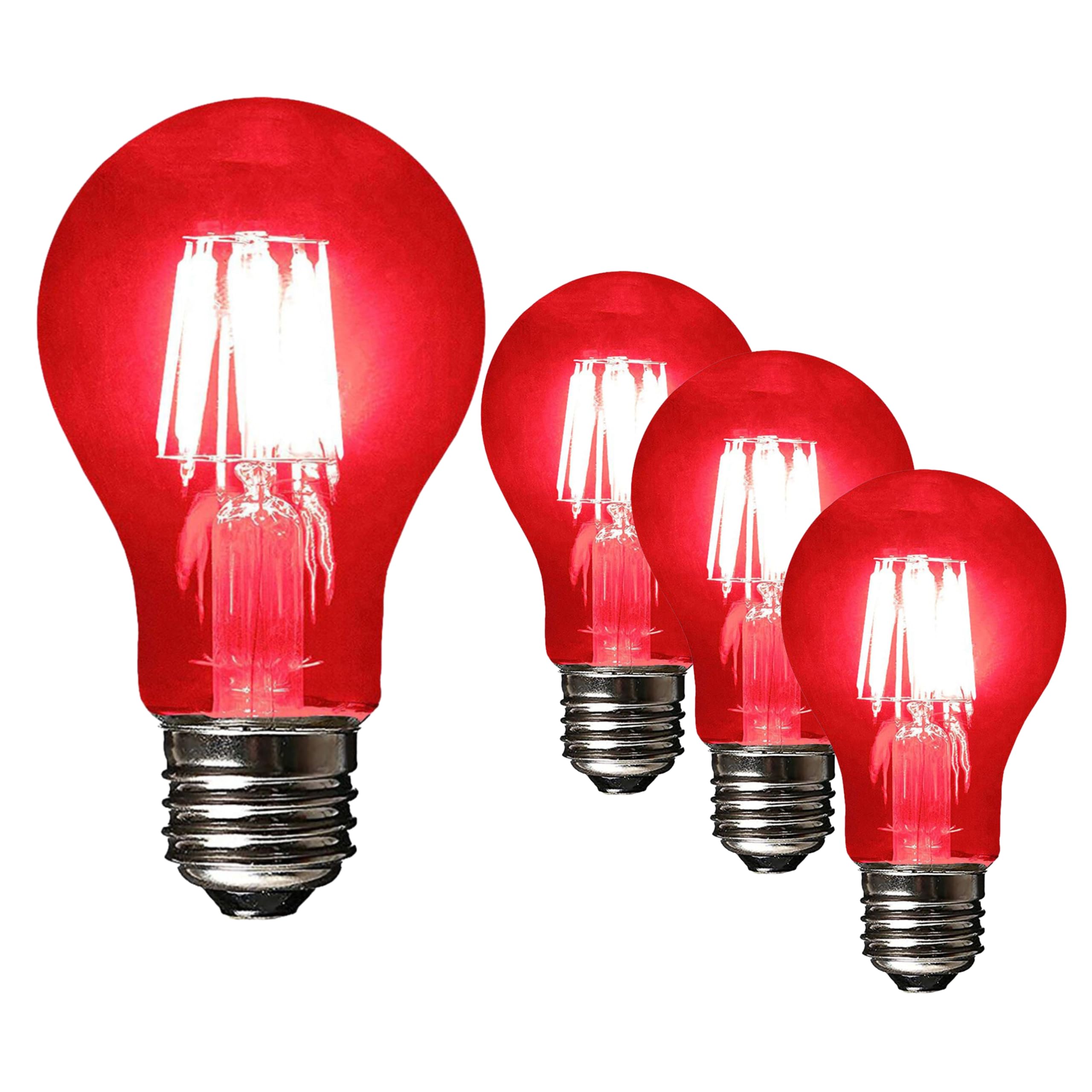 Photo 1 of SLEEKLIGHTING A19 LED 6W Red Light Bulb - 4 Pack