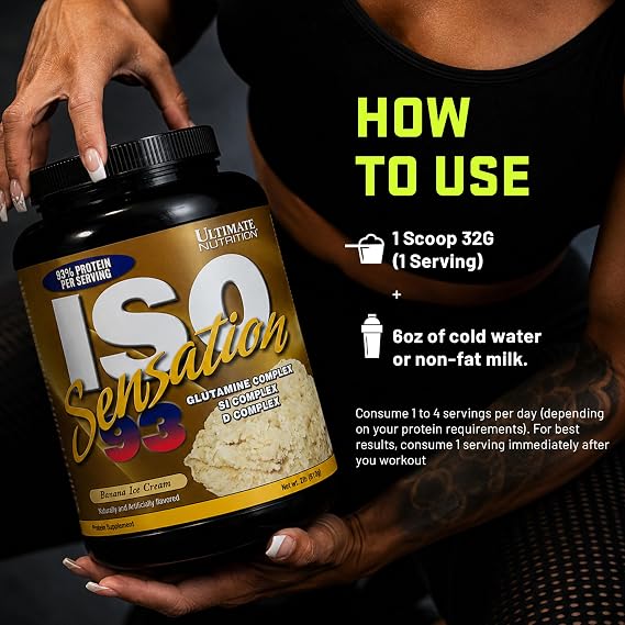 Ultimate Nutrition ISO Sensation 93 Whey Isolate, Banana Ice Cream, 2 lb
