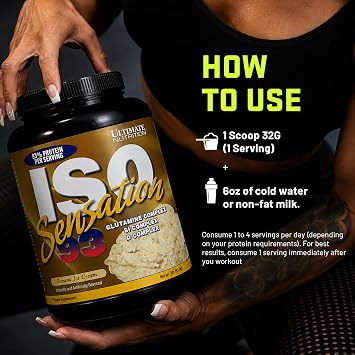 Ultimate Nutrition ISO Sensation 93 Whey Isolate, Banana Ice Cream, 2 lb