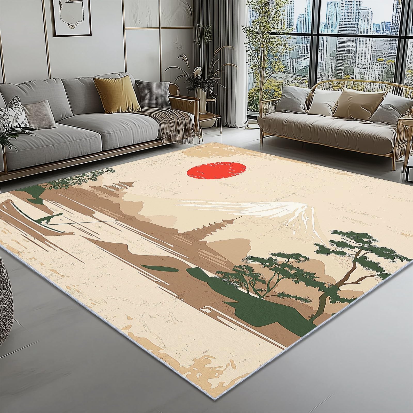 Tradital HandDnDesign Teppich, rutschfest, waschbar, 60 x 110 cm, leicht, für Flur, Eingangsbereich, Wohnzimmer und stark frequentierte Bereiche, Rot