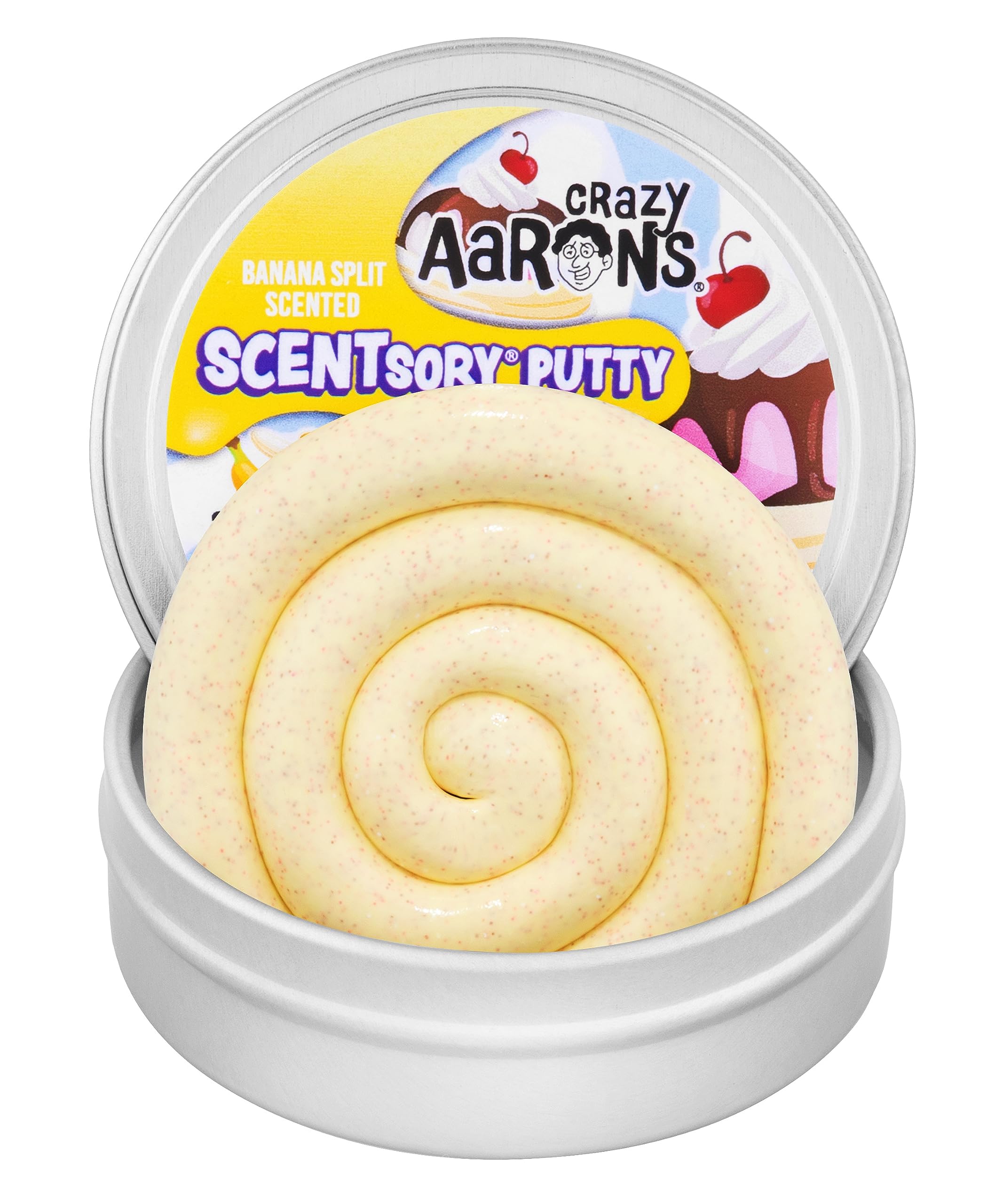 Crazy Aaron'sThinking Putty® - Banana Split - Scented Sensory Putty for Kids and Grown ups - Creative and Endless Fun, Stress Relief Therapy Toys, Never Dries Out - Made in USA