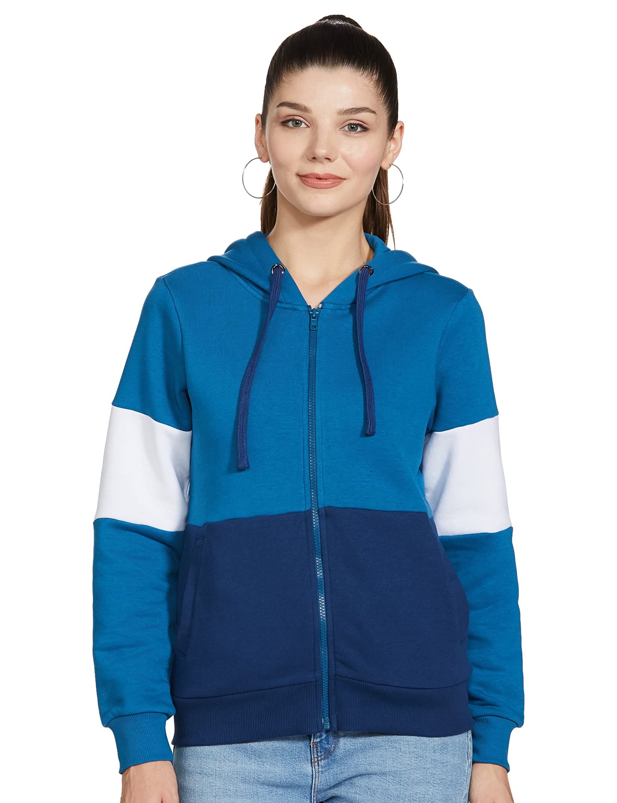 Amazon Brand - Symbol Women Cotton Blend Regular Fit Hooded Sweatshirt (with Front Pockets)-picture-15