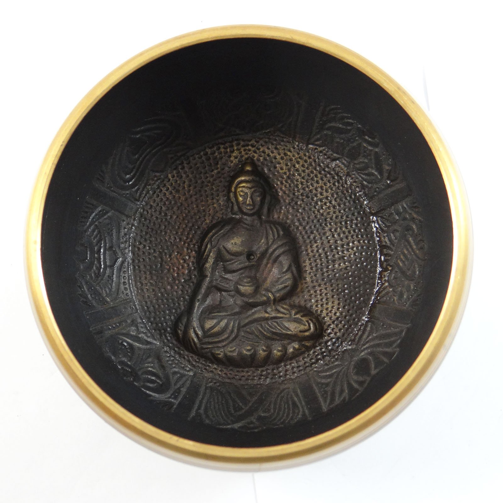 Tibetan Prayer Klangschale Sound Healing Messing buddhistische Meditation Sammlerstuck