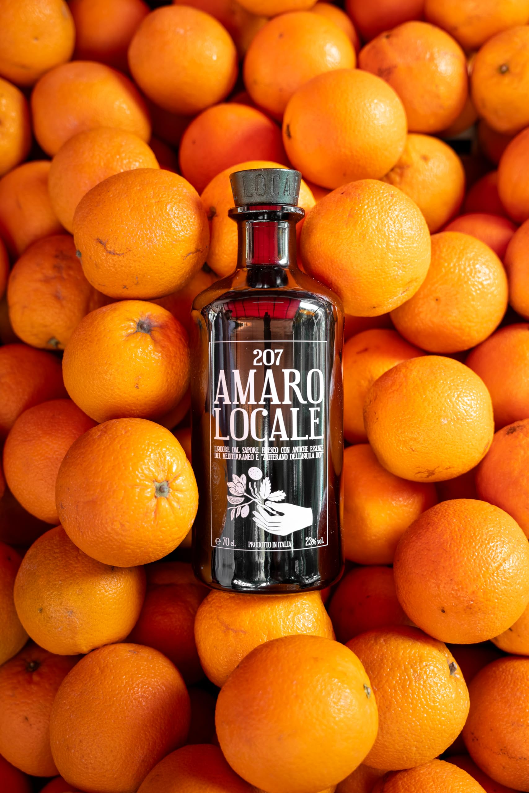 207 Amaro Locale, Miglior Amaro al Mondo 2024, Confezione Regalo, con Zafferano DOP, vol 23%, 70 CL