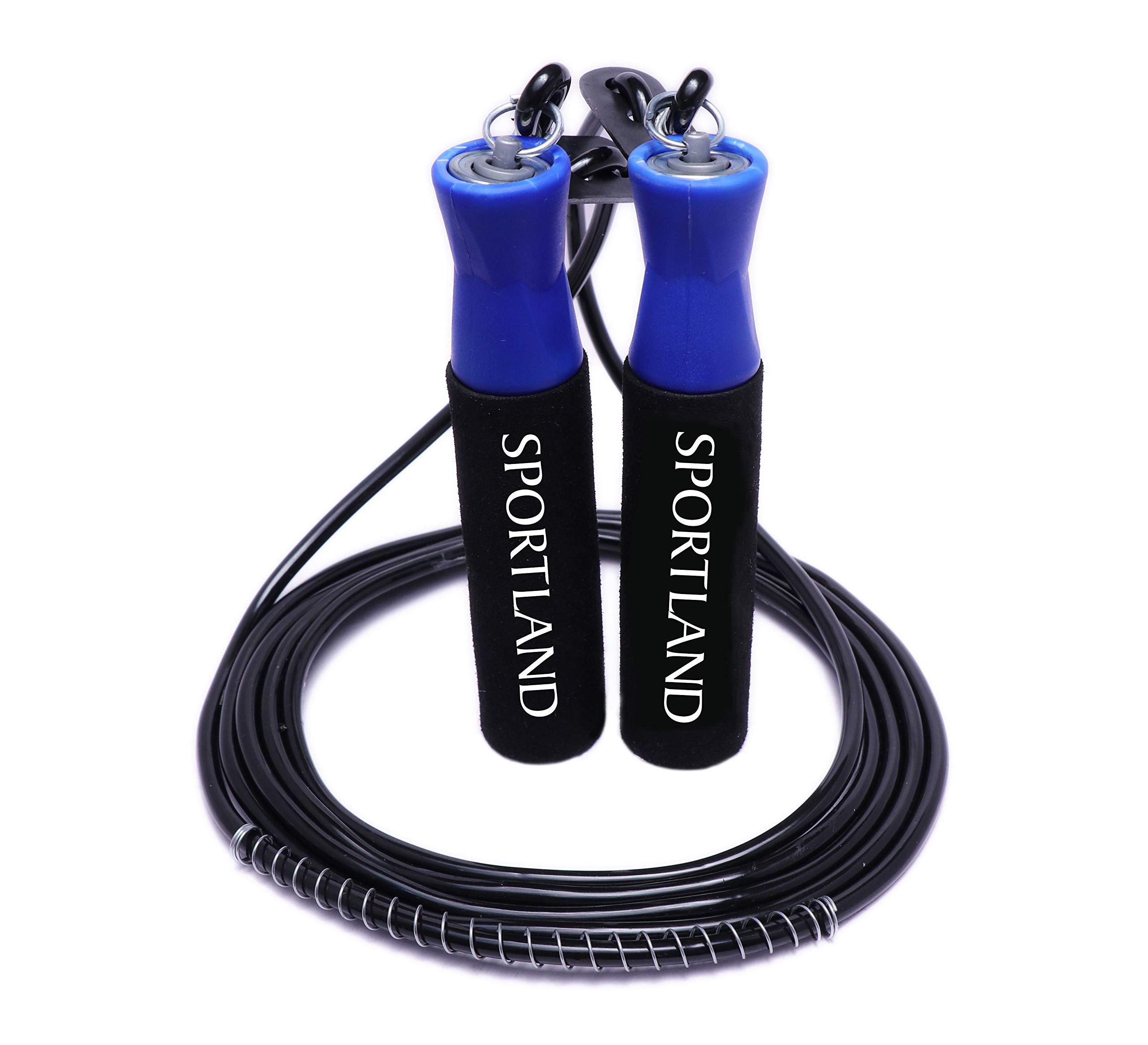 SPORTLAND Adjustable Skipping Rope for Gym Training and Workout (Black & Blue) (B084HHB2WB) Amazon Price History, Amazon Price Tracker