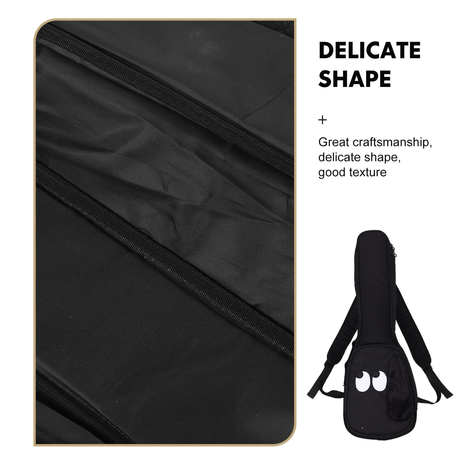 Sac à Dos de Rangement pour Ukulélé Format Concert Étui Souple Imperméable Tissu Oxford pour Transport Instruments