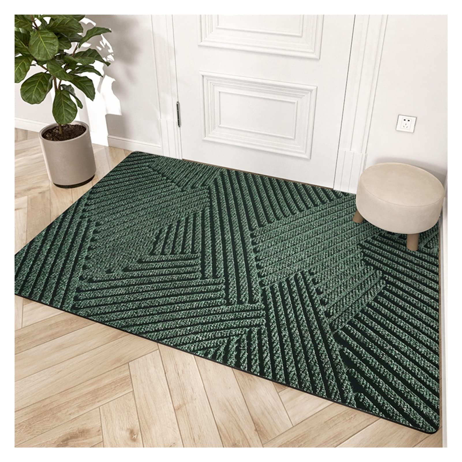 Tapis De Porte Intérieur, Tapis Entrée Absorbant Moderne, Paillasson D'Entree Antidérapant Lavable En Machine, Intérieure Extérieure Couloir De Porte Arrière (50 X 80 Cm, Beige