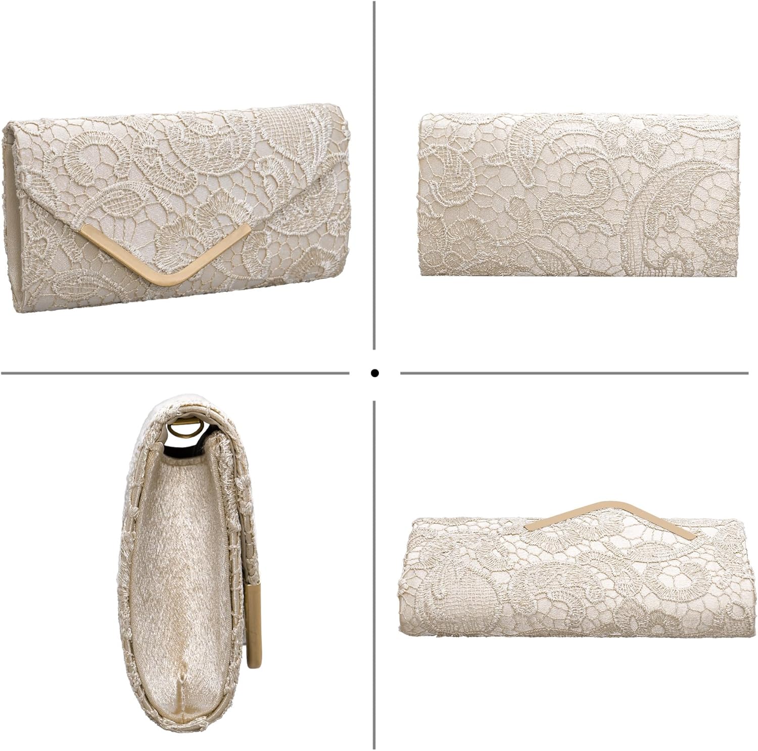 Larcenciel Clutch Purses for Women, Shiny Sequin Envelope Clutch Evening Bag with Chain, Fashion Sparkly Party Prom Purse - Image 7