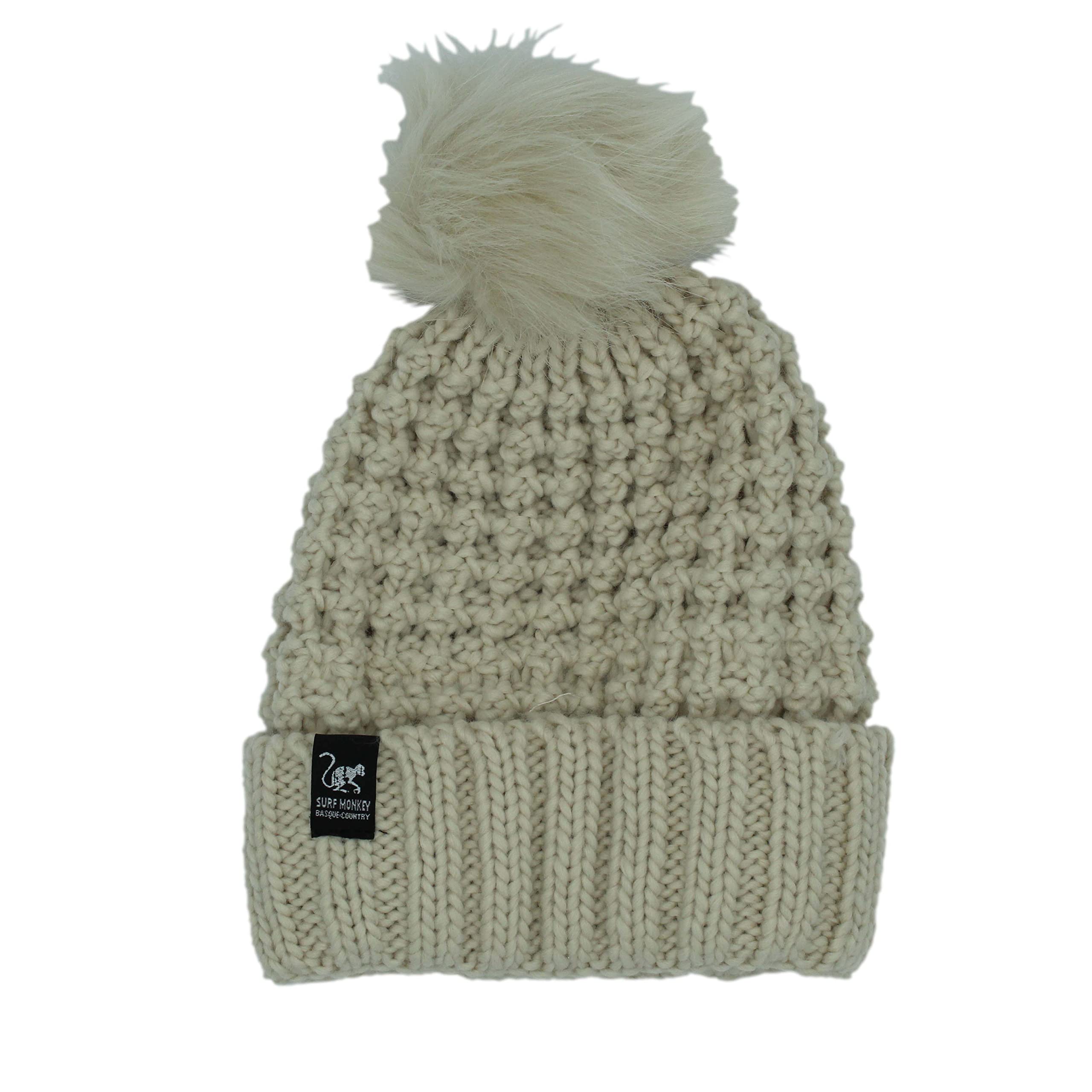 SURF MONKEY Gorro de invierno unisex, talla única, unisex para adultos, felpudo con dobladillo para surf en el campo casco