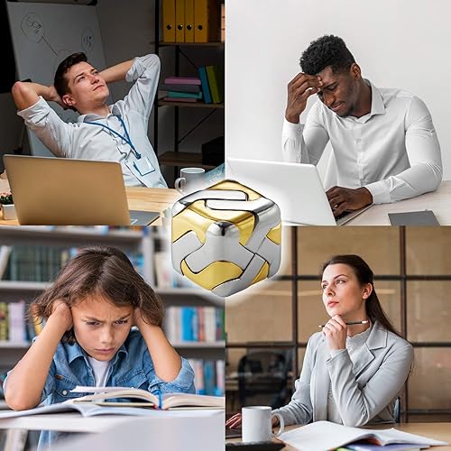 Miniatura 6 de Rompecabezas de metal 3D Brain Teasers para adultos, regalos inteligentes para niños y niñas, oro y plata