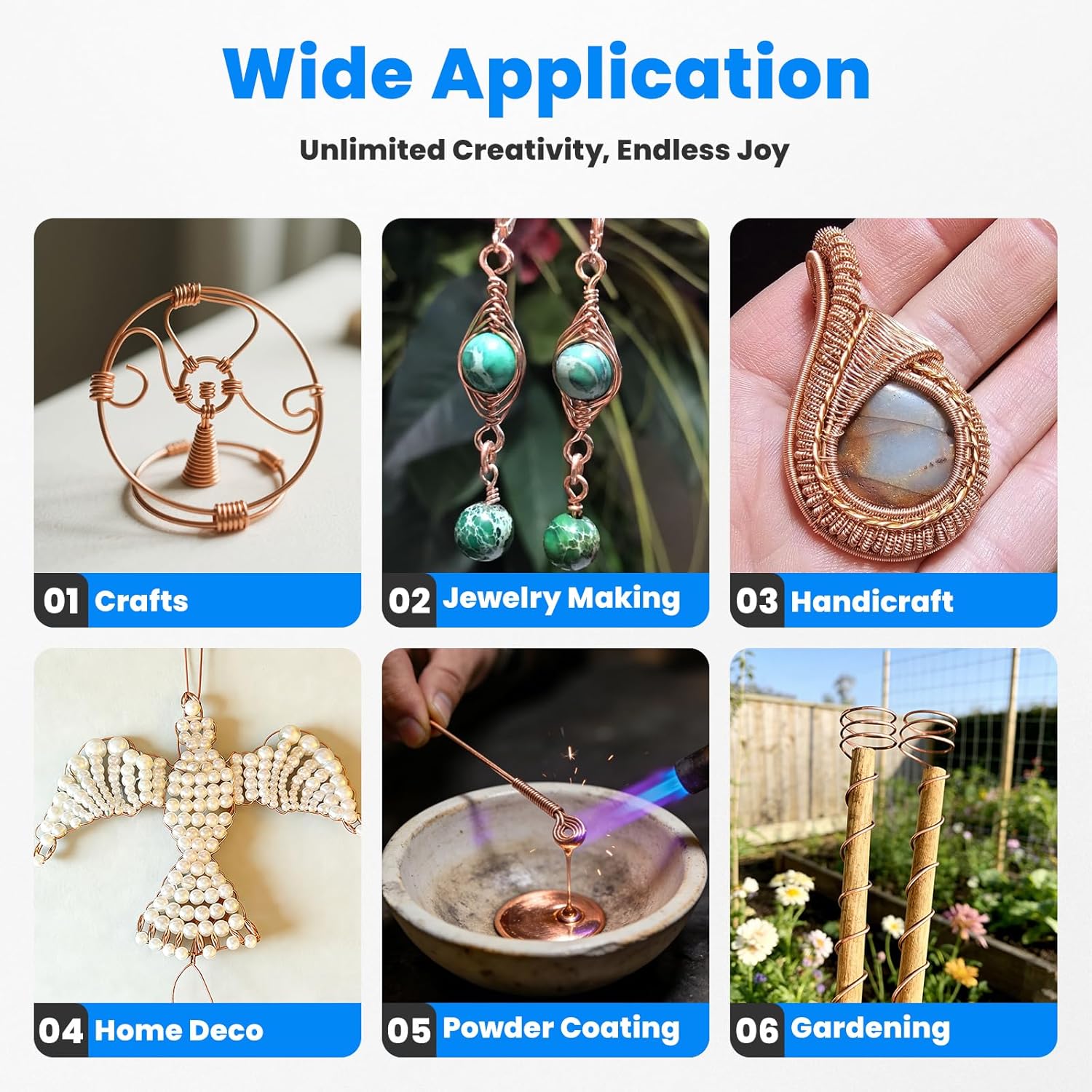 12 Gauge 99.99% Solid Bare Copper Wire, 70 FT Sturdy & Flexible Dead Soft, 1.32 LBS Spool Pure Copper Wire for Jewelry Making, Electroculture Gardening, Powder Coating.. Easy to Bend & Cut
