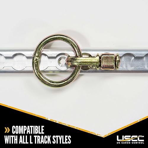 Miniatura 4 de US Cargo Control Montaje de perno doble en L con junta tórica, uso con rieles en L en camioneta, camioneta o remolque para crear puntos de anclaje