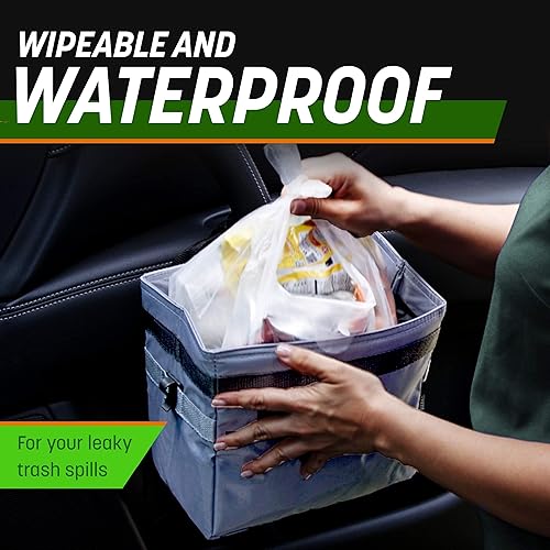 Miniatura 6 de Bolsa de basura para auto Paquete de 10 verde Green Strap