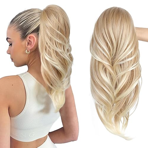 Miniatura 23 de SEIKEA Extensión versátil de cola de caballo con cordón, 26 pulgadas de largo, ondulado, con clip de varias capas, extensiones de cabello de cola