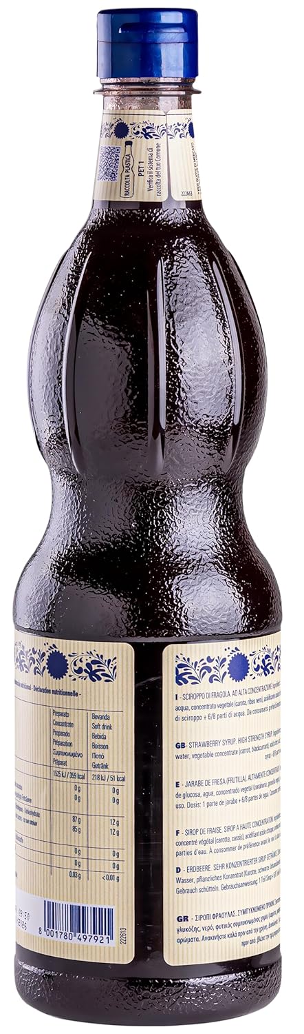 Fabbri Premium Flavoring Syrup, Strawberry, New Enhanced Flavor, All Natural, Made in Italy, 33.8 Ounce (1 Liter)