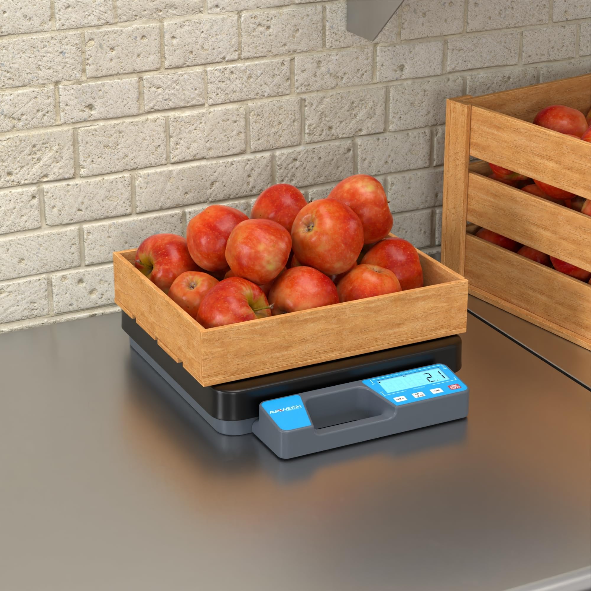 RSB250T 250 lb. Digital Receiving Scale with Built-in Handle and Treaded Platter