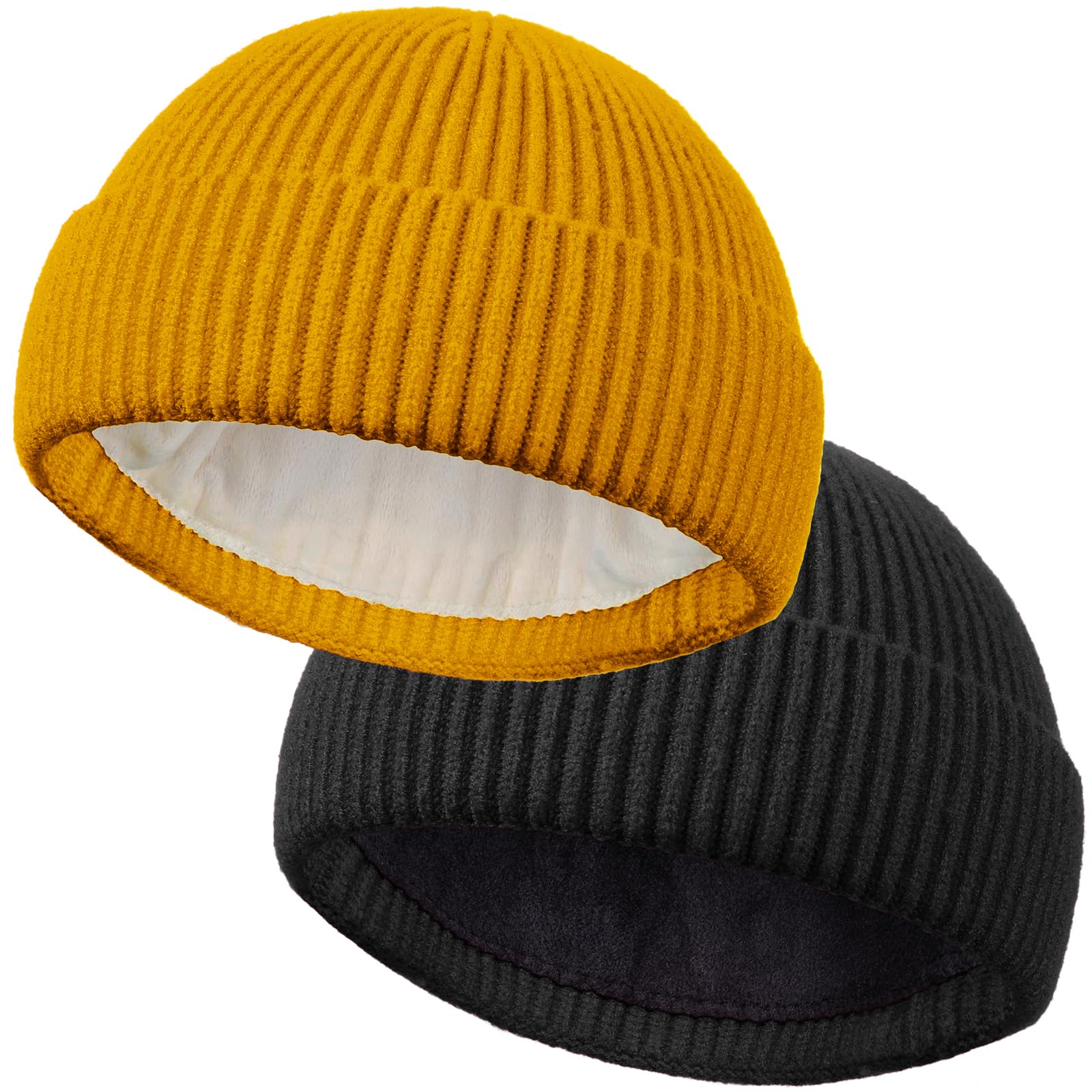 ROYBENS Wool Fisherman Beanie for Men Women Knit Cuffed Fleece Lined Beanies Winter Warm Hat Skull Cap Unisex