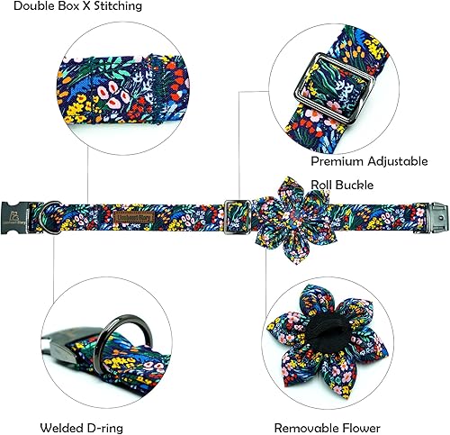 Miniatura 141 de Lionheart glory Collar de perro con bandera estadounidense, collar de flores para perro del 4 de julio, resistente y ajustable, collar patriótico