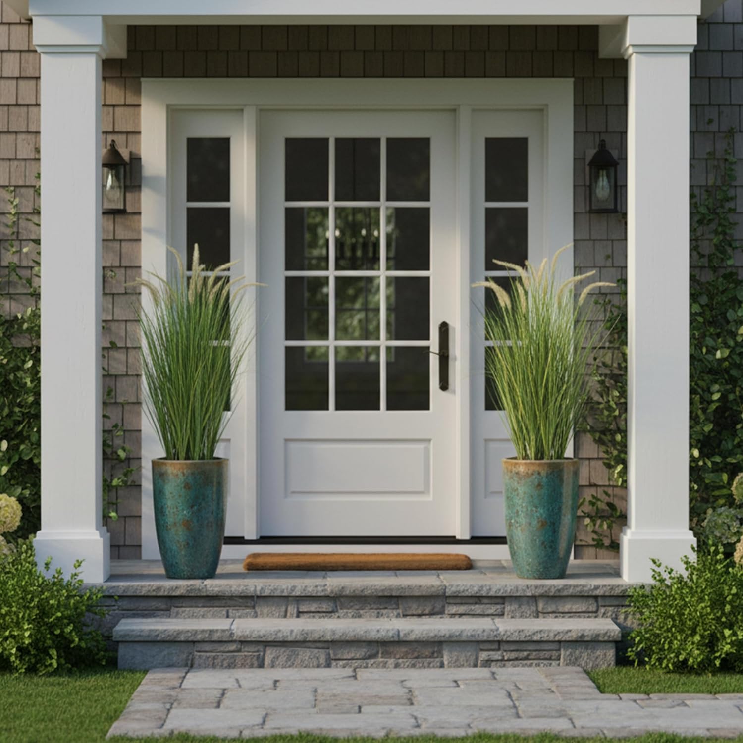 KOL 4ft Artificial Horsetail Grasses (2-Pack) - 47.2in Tall Realistic Faux Plants for Indoor Outdoor, Potted Fake Grass Decor for Home Office Wedding, Low Maintenance Houseplant Gift - Image 5