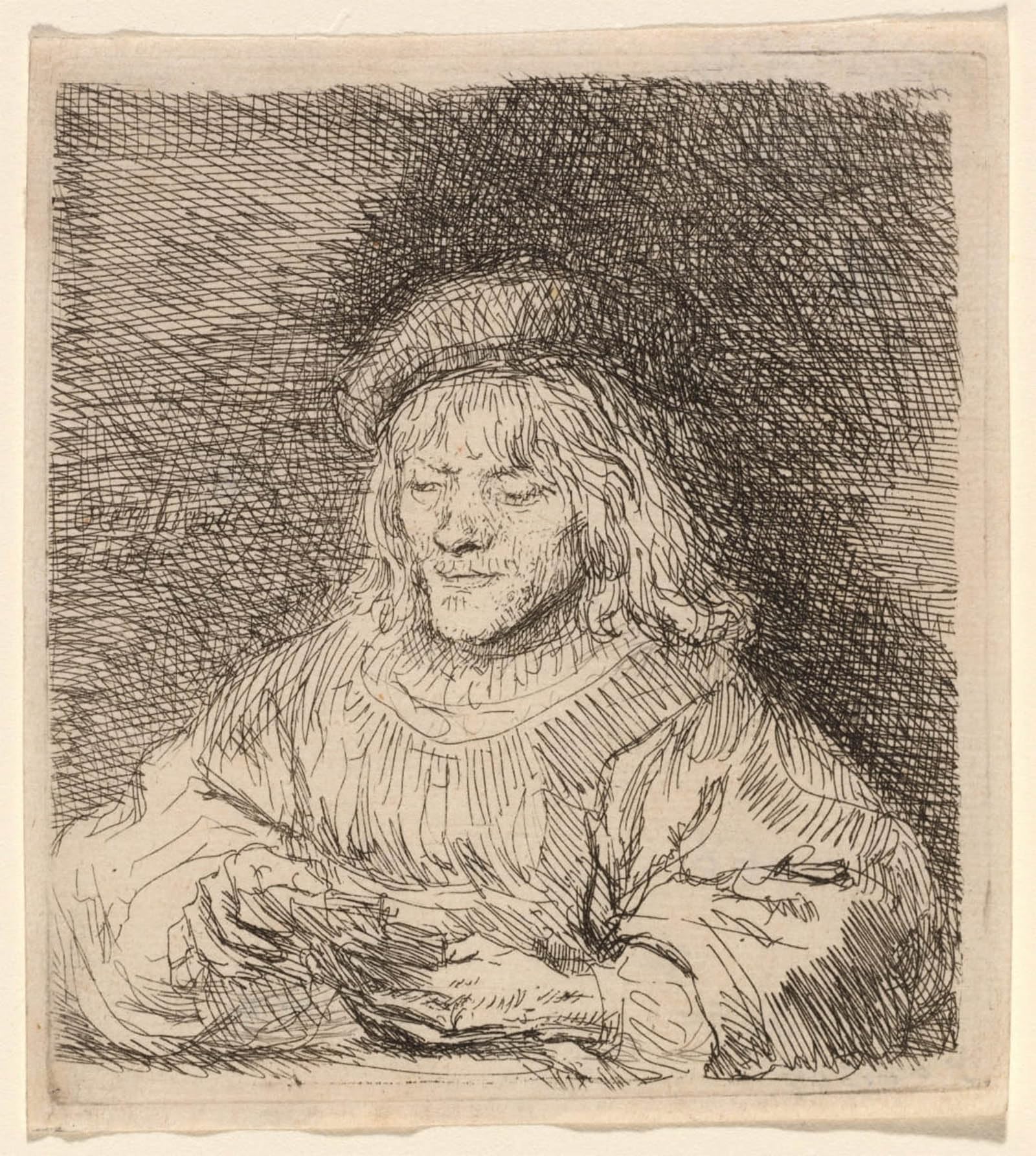 POSTERIIk Famous Modern Artwork Art Mural The card player by Rembrandt van Rijn Oil Paintings Pictures for Home Decor 60x90cm