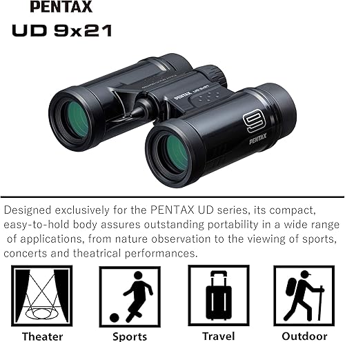 Miniatura 7 de PENTAX Binoculares UD 10x21- Negro. Aumento 10x con prisma de techo. Visión brillante y clara, ligera con recubrimiento múltiple para lograr un