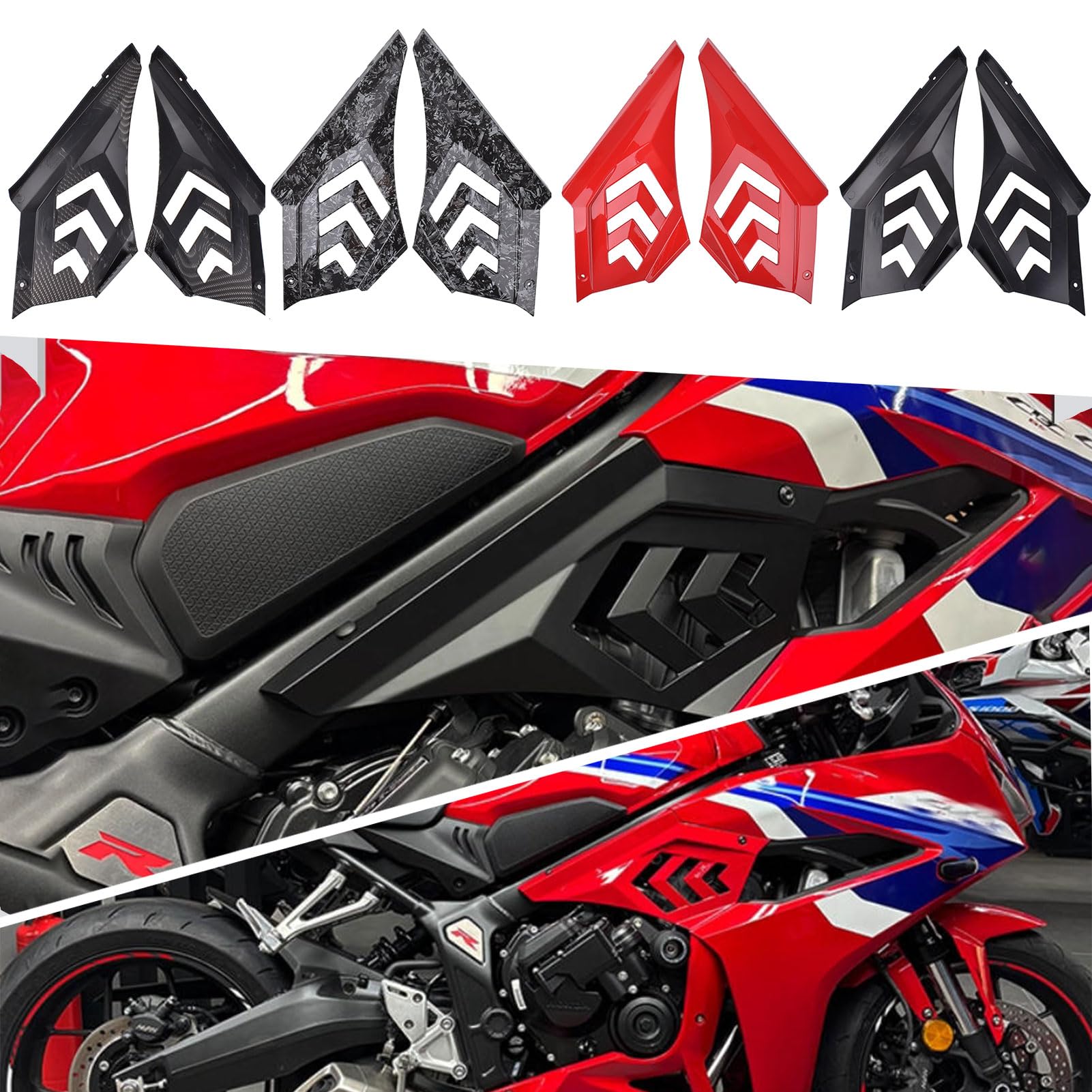 Paneles de cuvierta lateral CBR650R,protectores laterales marco CBR 650 R Carenado Lateral del Asiento para HO&N&DA CBR 650R Accesorios 2024-2026 (Rojo)