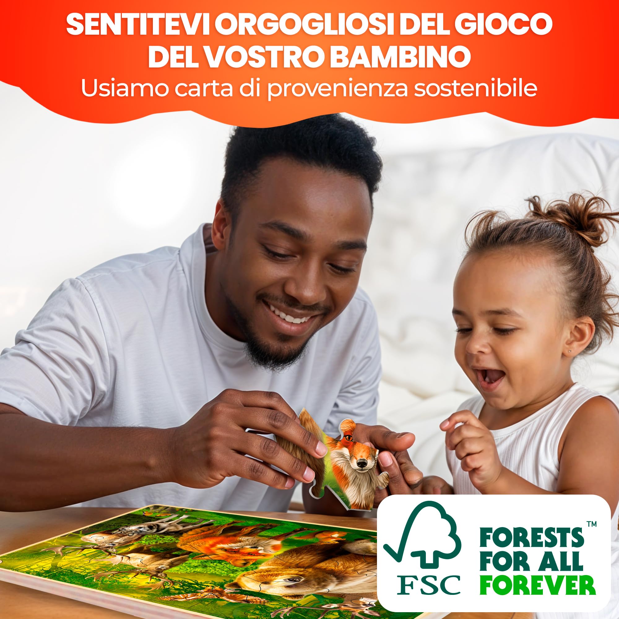 QUOKKA Puzzle Legno Bambini 3 4 5 Anni – 4x48 Pezzi Puzzle Animali Montessori – Gioco Educativo in Legno con Animali Realistici – Regalo per Bambini e Bambine 6 7 8 Anni