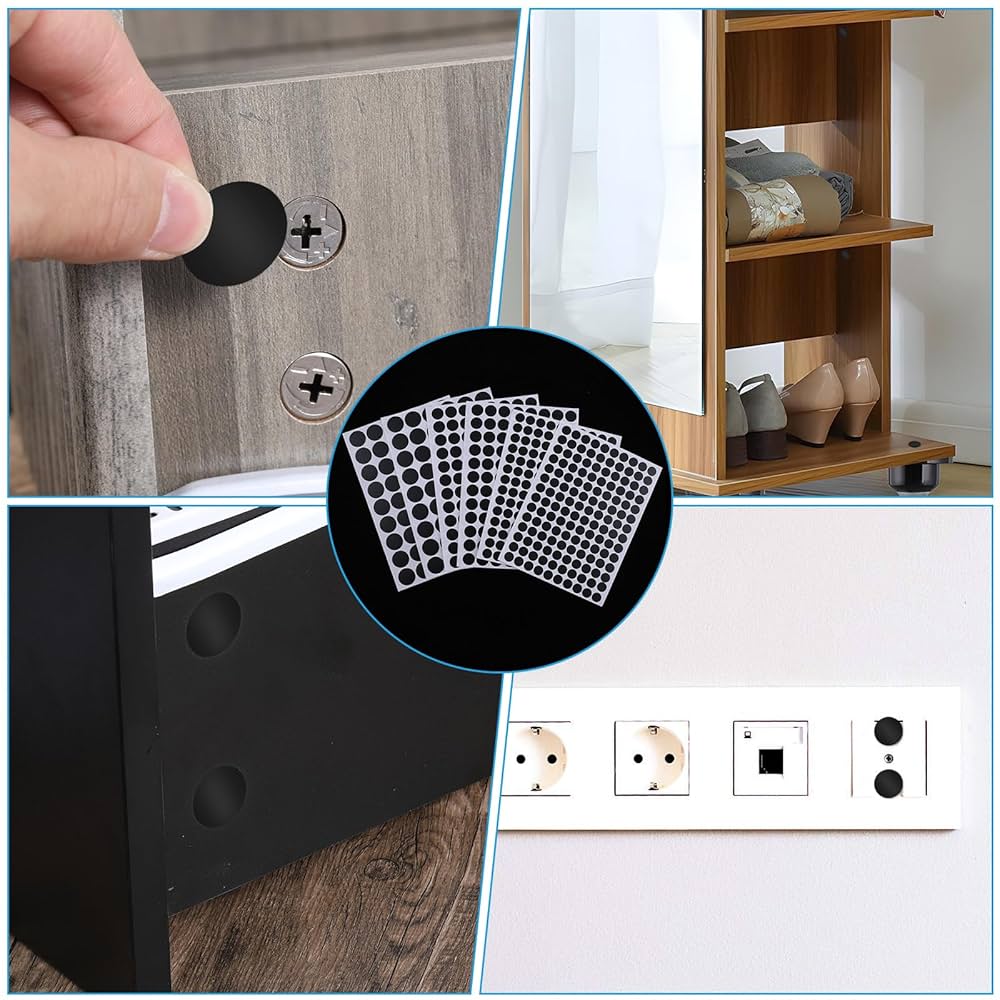 XPOOP Screw Hole Covers, Textured Screw Cap Covers Sticker, Wood Screw Hole Sticker Waterproof Screw Hole Covers Stickers Screw Hole Covers Stickers For Wood Furniture Cabinet Shelve In 12 Colors