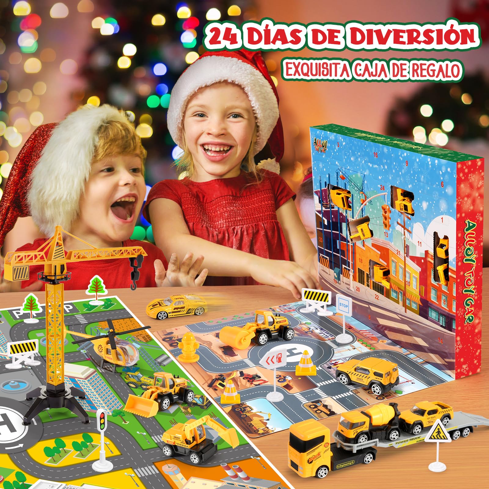 Calendario Adviento Coches 2025, Juguetes Niños 1 2 3 4 5 6 Años Juguetes de Coches Regalo Niño 1 2 3 4 5 6 Años Regalos Cumpleaños Niñas 1-6 Años Juegos Para Niñas De 1-6 Años Calendario Niños