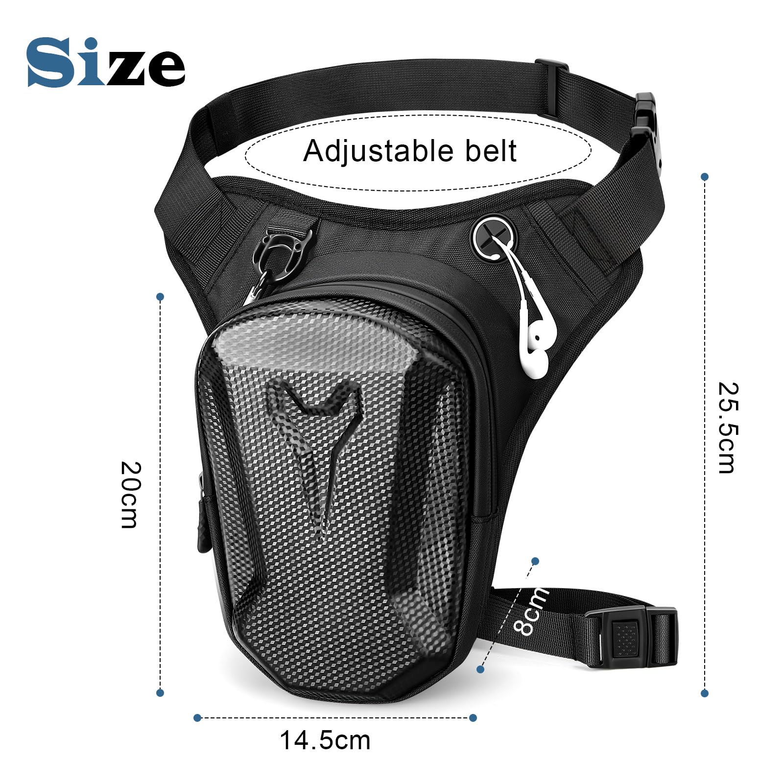 Motorcycle Thigh Bag for Men Women, Multifunctional Waist Pack With Removable Leg Straps - Image 2
