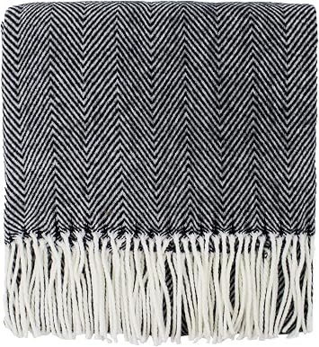 Fennco Styles Herringbone Fringed Throw