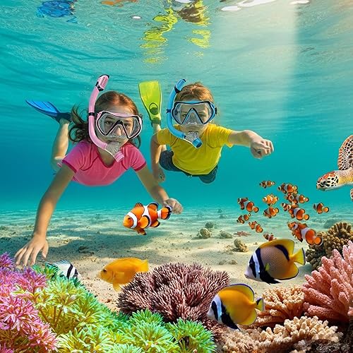 Miniatura 2 de Snorkel Mask Set, Dry-Top Snorkel Set Scuba Diving Mask, 180 Panoramic Wide View, Professional Breathing Freely Snorkeling Gear Kit with Nose Cover