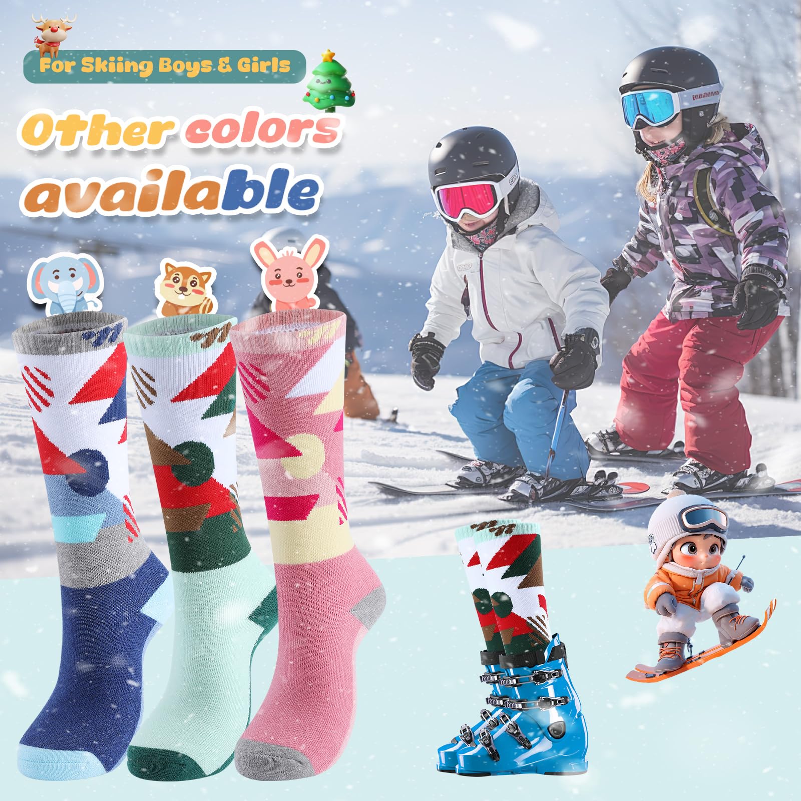 West Biking 0216056 Chaussettes de ski pour garçon Mixte