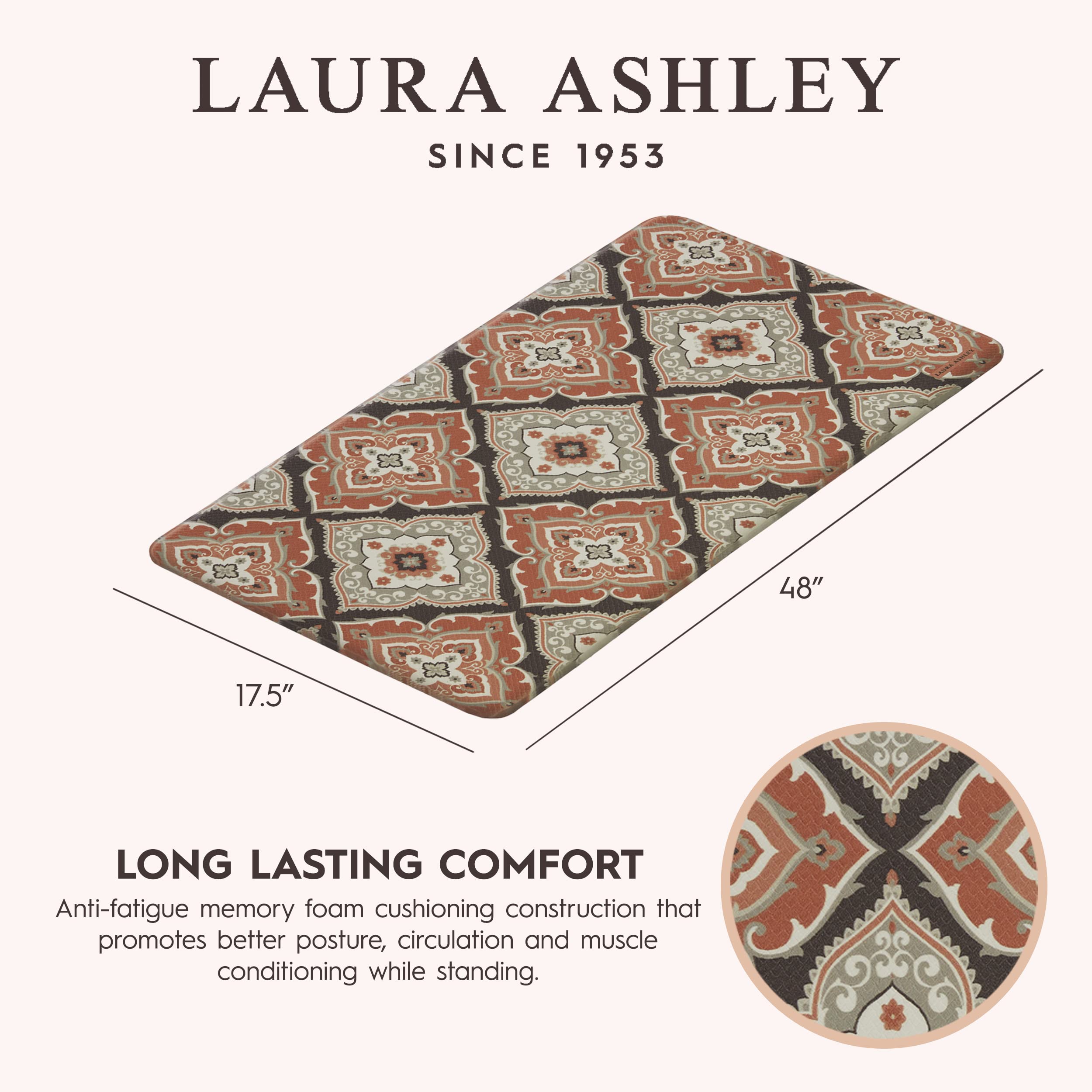 Laura Ashley - Anti-Fatigue Kitchen Mat, Almeida Floral