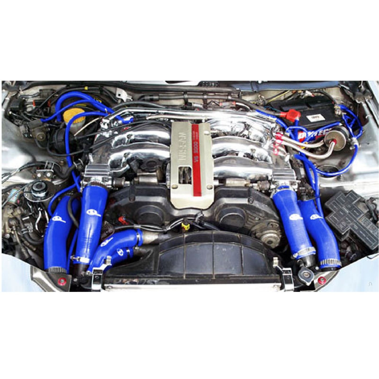 blue engine dress up kit 2005-2010 4.6L 3V Open Runner Engine Dress Up Kit, Grabber Blue w/ Silver Fins