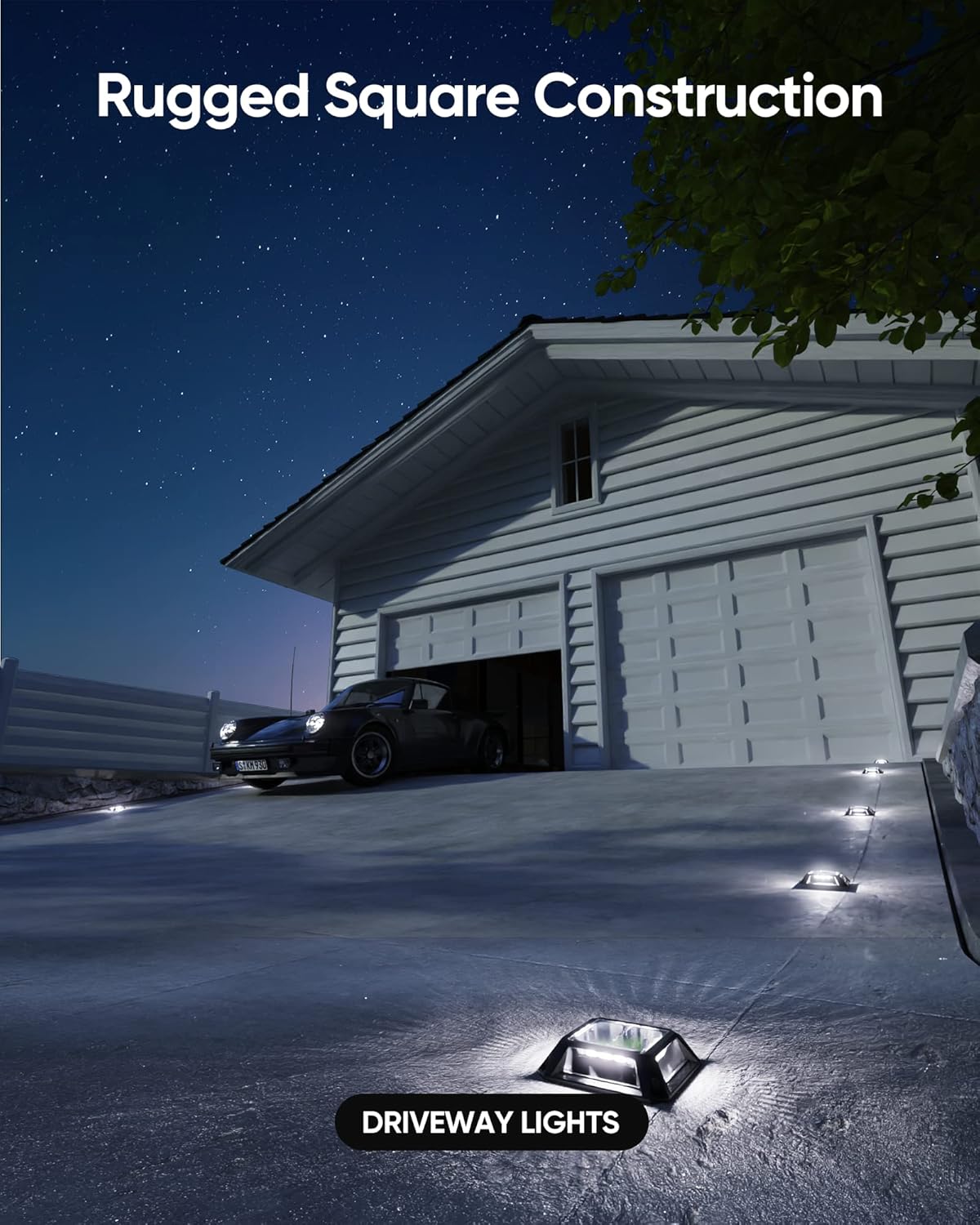 JACKYLED Solar Deck Lights Driveway Dock Lights 8 Pack 12 LEDs Outdoor IP68 Waterproof Road Markers for Step Backyard Path Walkway (Cool White)