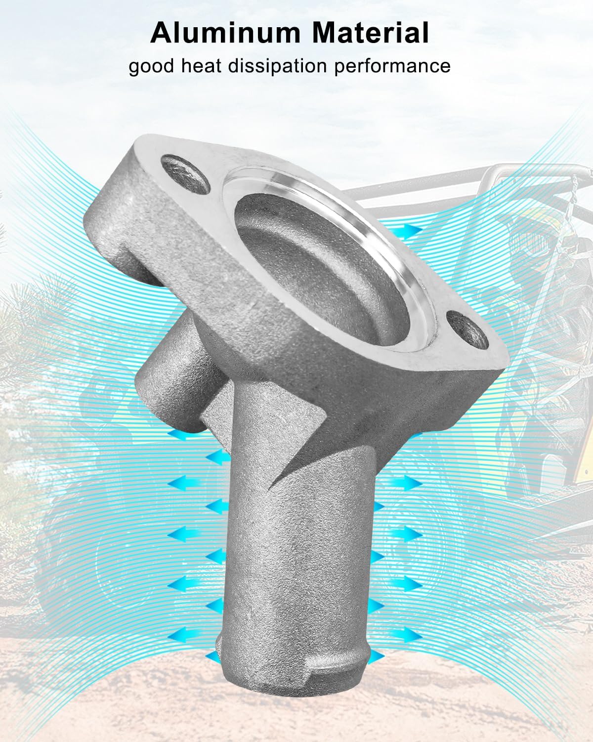 Thermostat Housing Cover Fit for Can-Am Commander 800 1000 Maverick 1000 2007-2020 Replace 420222494, Aluminum Alloy with Screws