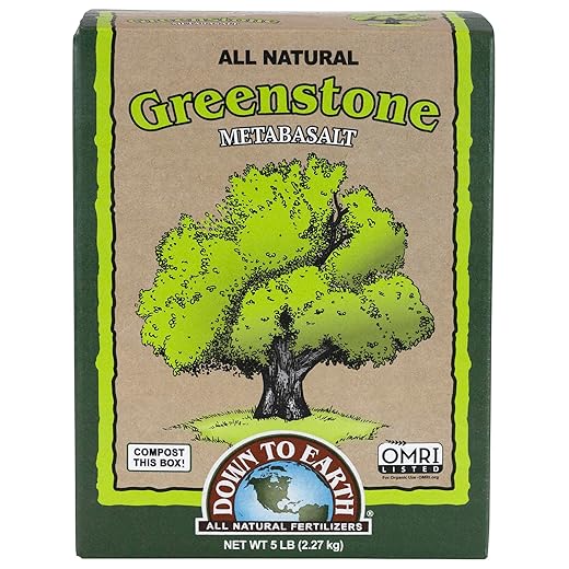 Down To Earth All Natural Fertilizers Organic Greenstone Metabasalt - Soil Amendment with Trace Minerals, Iron, Calcium, Magnesium, 5 lb