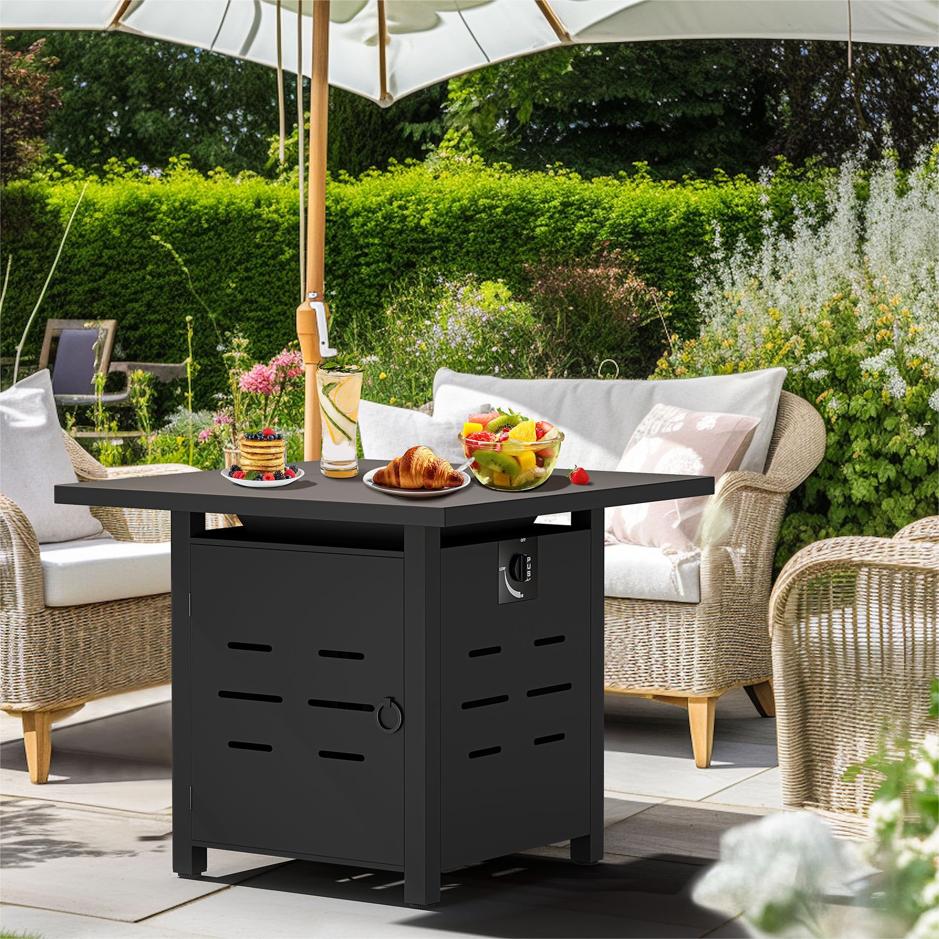 Mesa De Comedor De Patio Con Fogata