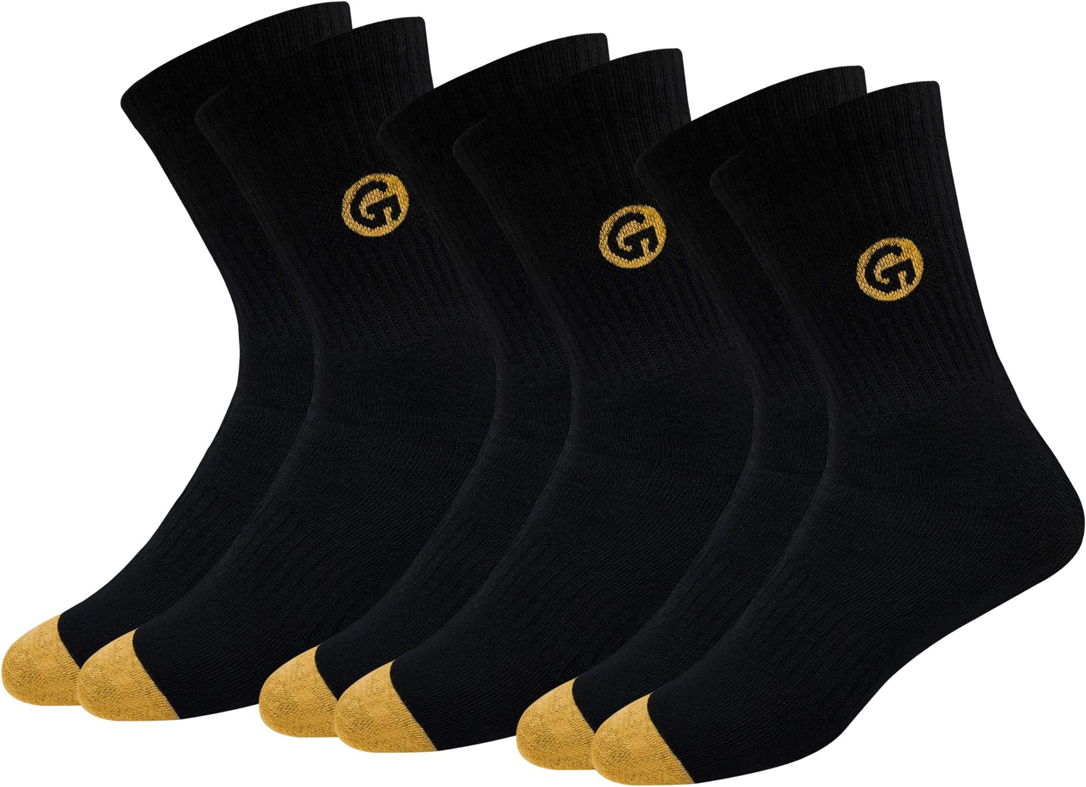 GLINTOSocks Men Heavy Duty Durable Work Socks with Moisture Control Tech, Strong Heel & Toe & Thick Cotton Cushioning (3 or 6 Pair Packs, Free Size)